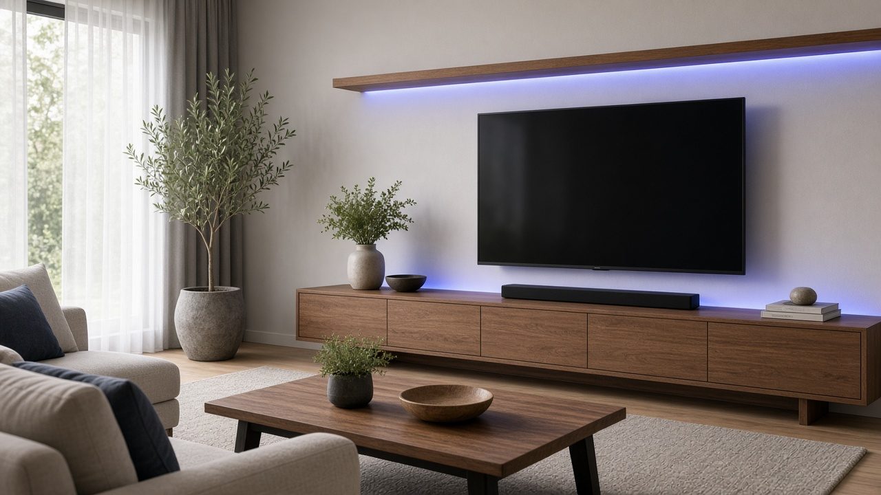 Meuble éclairé par un ruban LED