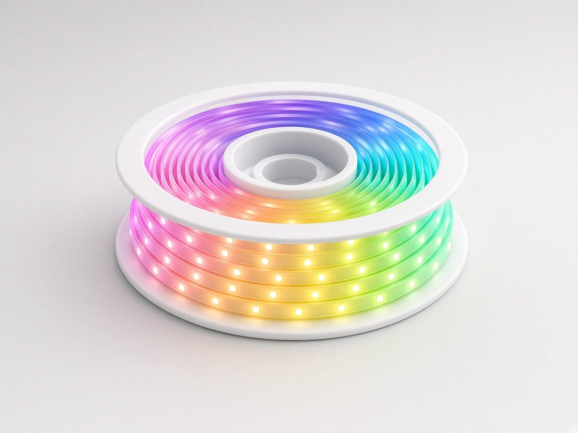 Ruban LED enroulé allumé